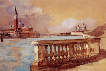 街並み Painting - 風景の中の大運河 フランク・デュベネック ヴェネツィア